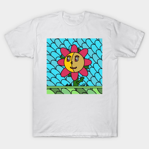 Flower - "stained glass" background T-Shirt by wagnerps